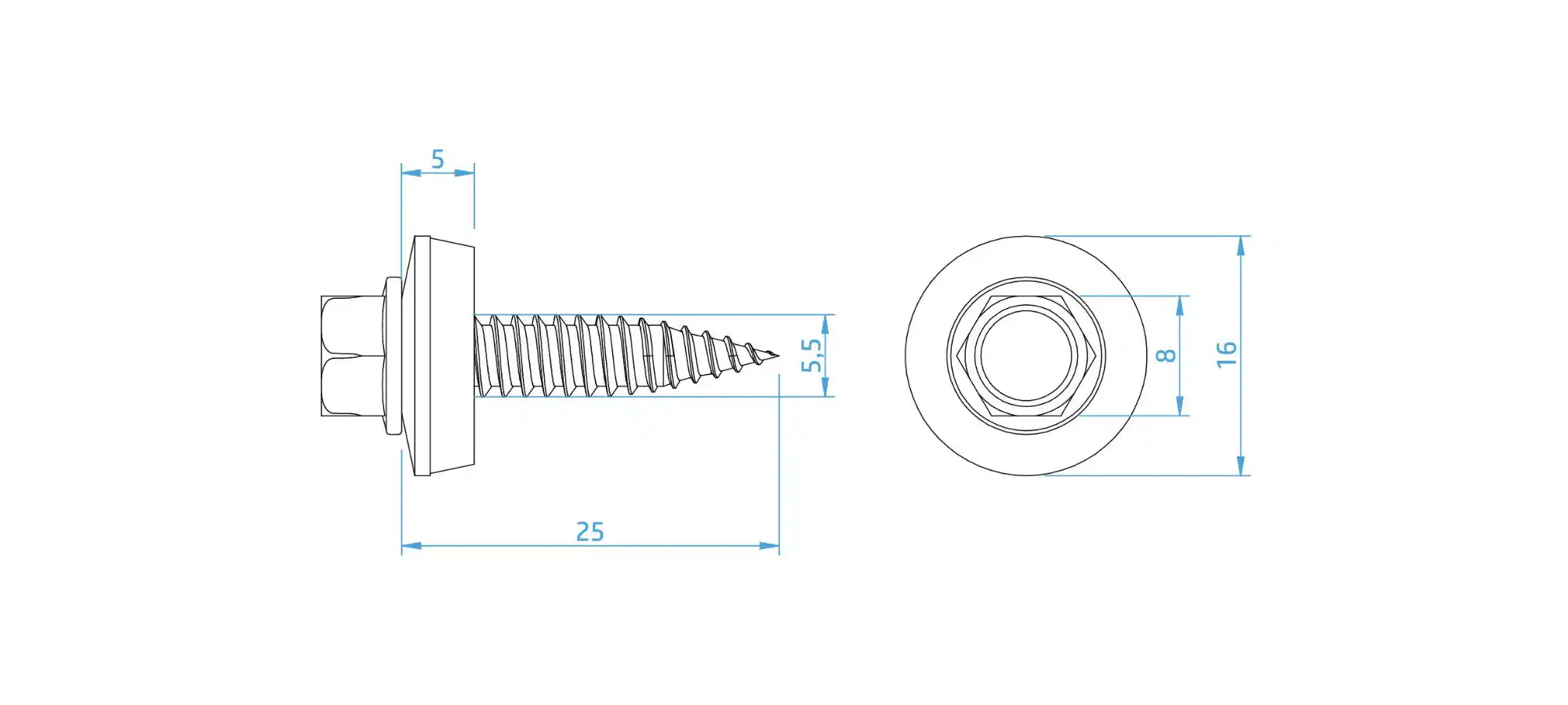 VITE AUTOFOR. CON GUARNIZIONE - IN ACCIAIO INOX BIMETAL - PVA.002